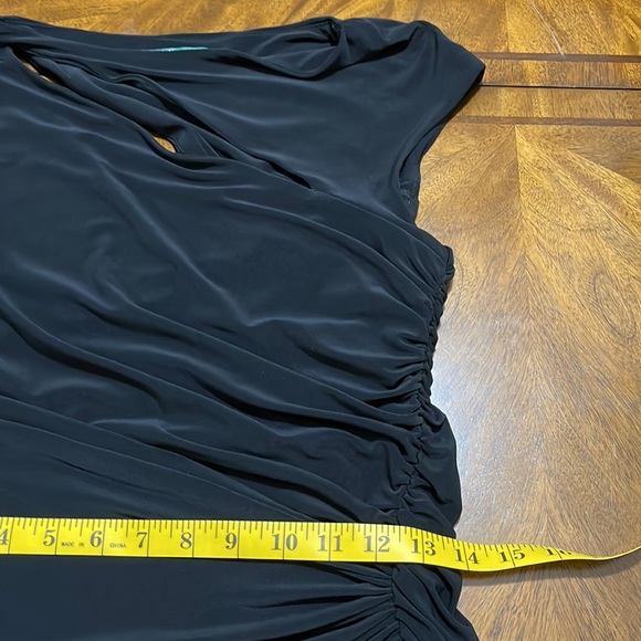 Ralph Lauren Pleated Jersey Dress Cutout Embellished Black Sheath Midi - Picture 10 of 12